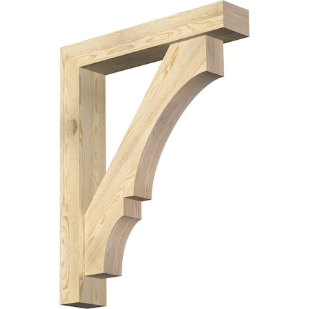 Ekena Millwork Balboa Block Rough Sawn Bracket w/ Offset Brace, Douglas Fir, 6"W x 32"D x 40"H BKT0604X32X40BOA05RDF